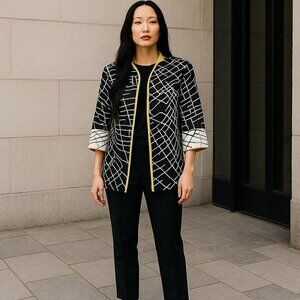 Cardigan Jacket by Ming Wang - Women's Classic Knit - Versatile Layering Fashion